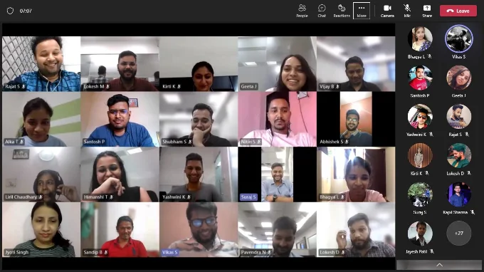 The ScalaCode team on a single video call during the early COVID lockdown
