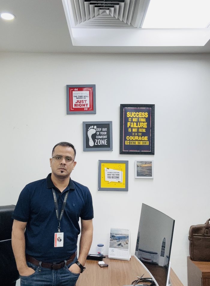 Mahabir Prasad, founder of ScalaCode, in his office